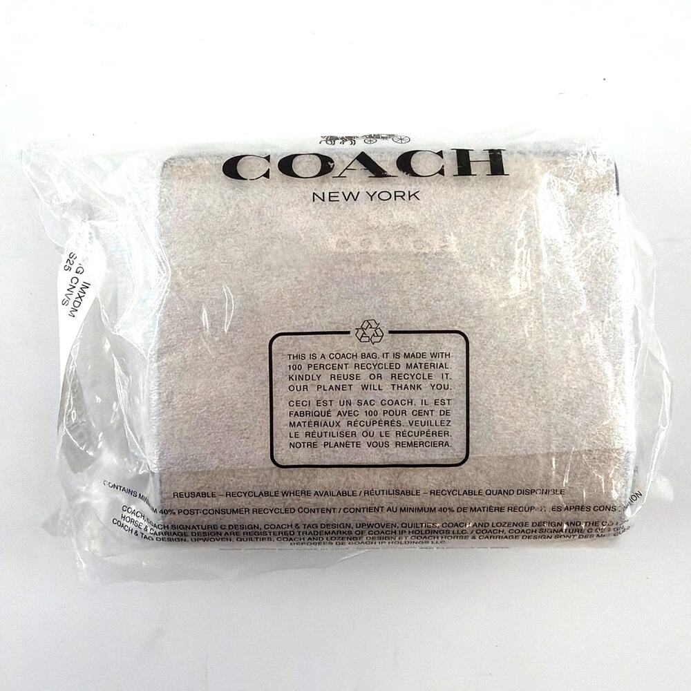 Coach Women's Sand & Chalk Signature Canvas Logo Snap Wallet - Picture 2 of 10
